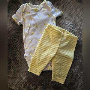 Carter's White and Yellow Kids Matching Set